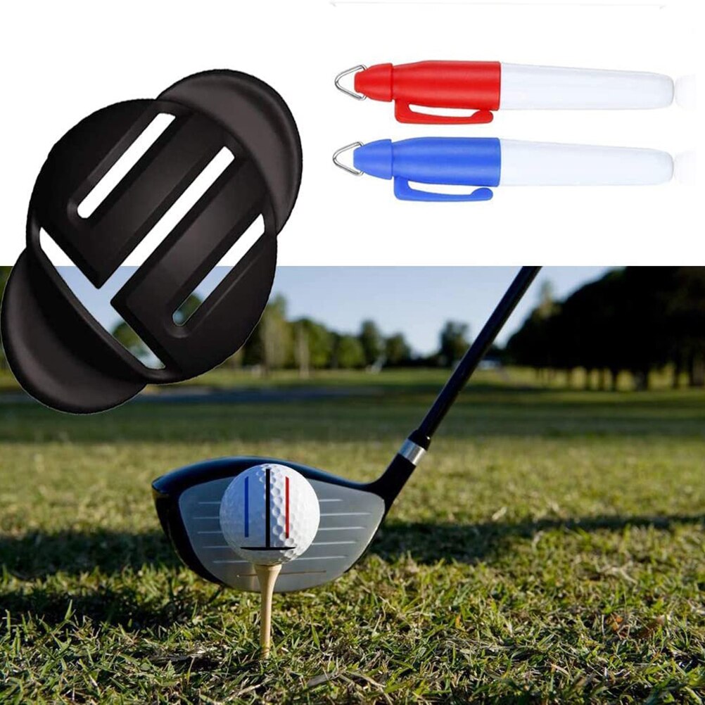 Golf Ball Line Liner Ball Marking Tool Alignment Tool Golf Ball Alignment Marker Pen 1 Set Marks Tool (Including 2 Marker Pen)