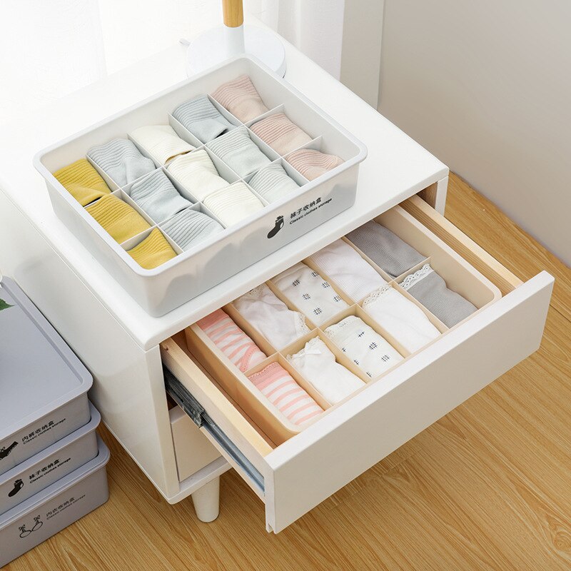 Sous-vêtements en plastique chaussettes cloison boîte de rangement empilable sous-vêtements finition boîte multi-fonctionnelle chambre rangement Organization