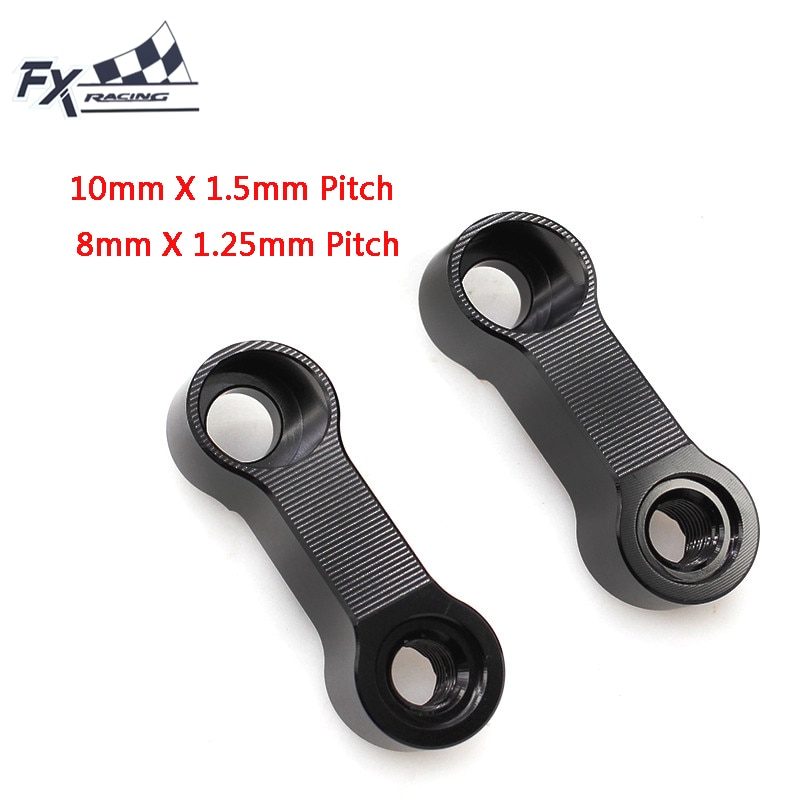 FX CNC Size 10MM X 1.5MM and 8MM X 1.25MM Right-Hand Tread Universal Motorcycle Mirrors Extension Riser Extend Adapter M10 M8