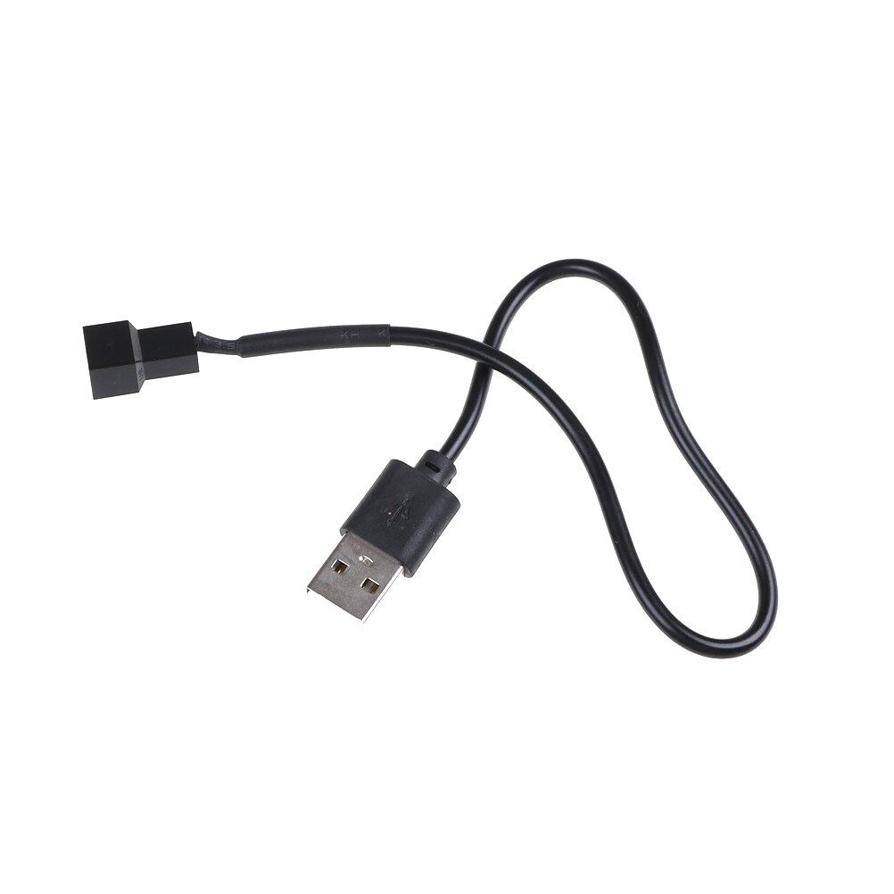 Black 32cm Adapter Cable USB 2.0 A Male To 3-Pin/4-Pin Connector Adapter Cable For 5V Computer PC Fan