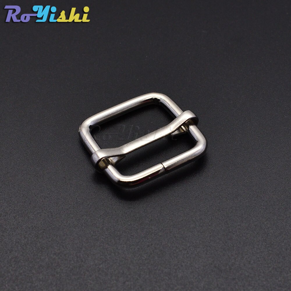 50pcs/pack Silver Metal Slides Tri-Glides Wire-Formed Roller Pin Buckles Strap Slider Adjuster Buckles