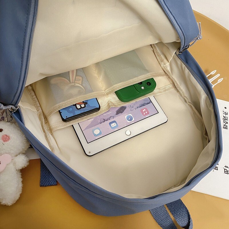 Einfarbiger damenrucksack aus Nylon, wasserdicht, freundlicher-schulrucksack, geräumiger, trendiger reiserucksack, mochila