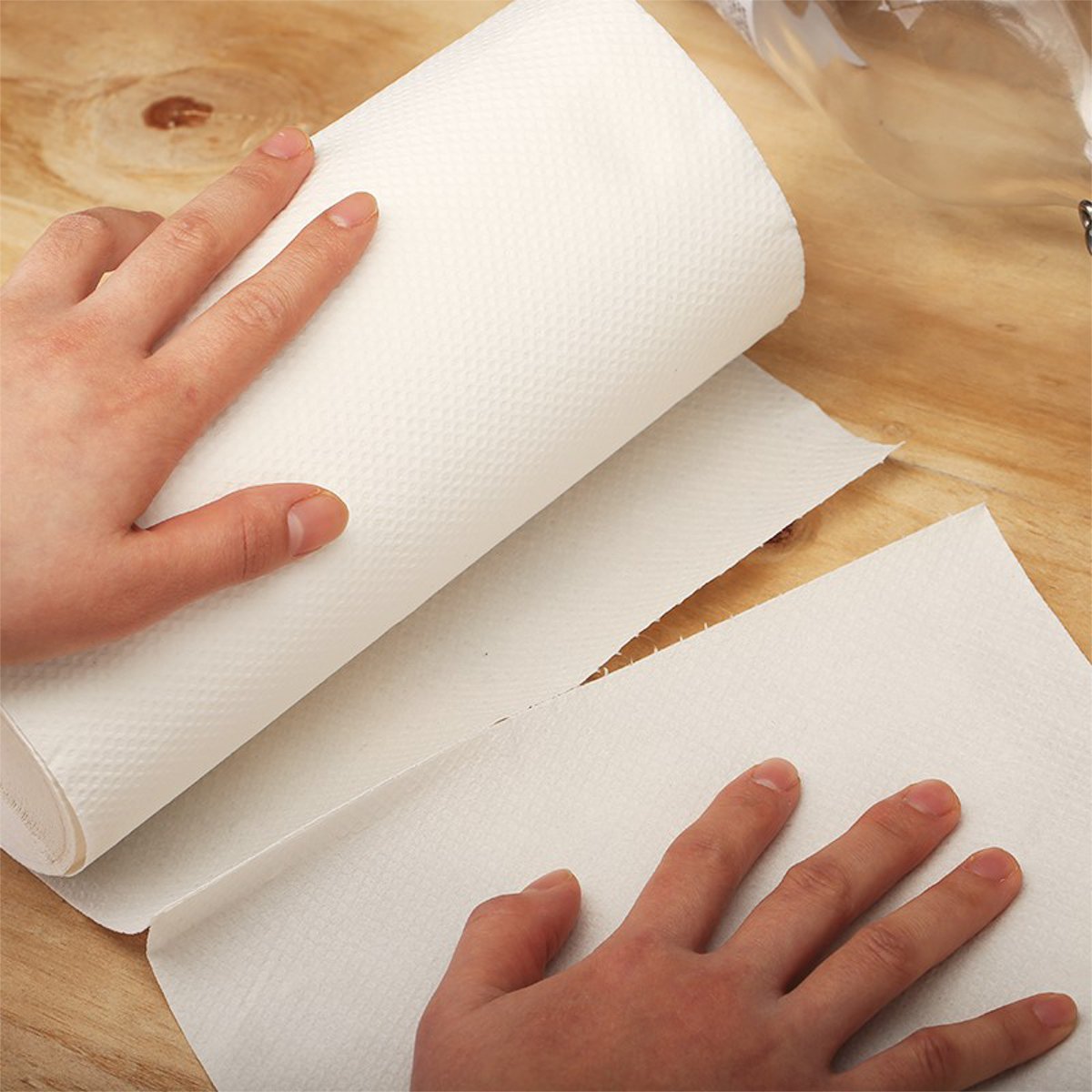 4 Rolls Disposable Kitchen Paper Towel Rolls Pack Bathroom Restroom Toilet Paper Tissue Set Cleaning Tools Paper Towels White