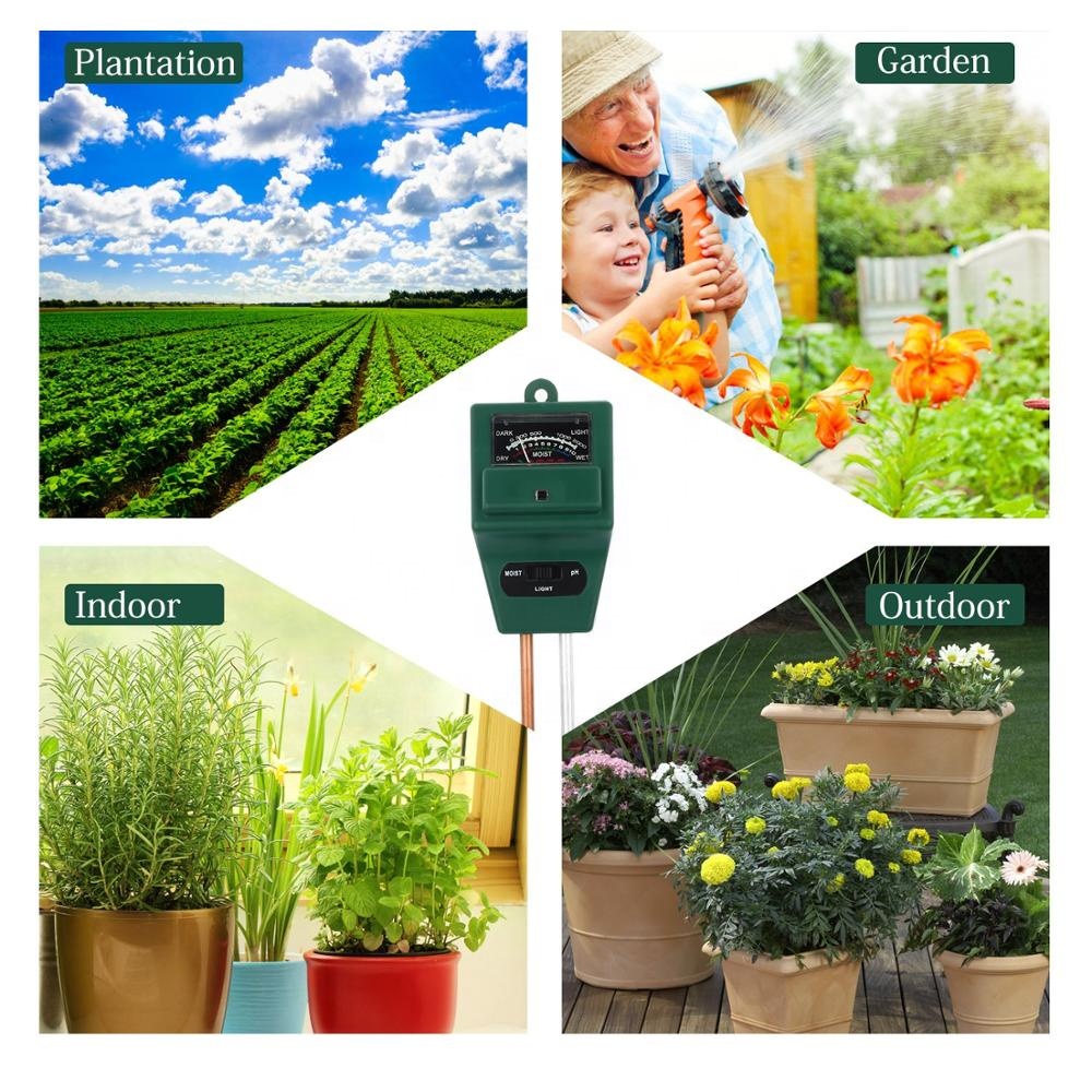 3 in 1 Soil Tester Light Temperature Moisture Acidity PH Meter Soil Meter Test Kit No Battery Required