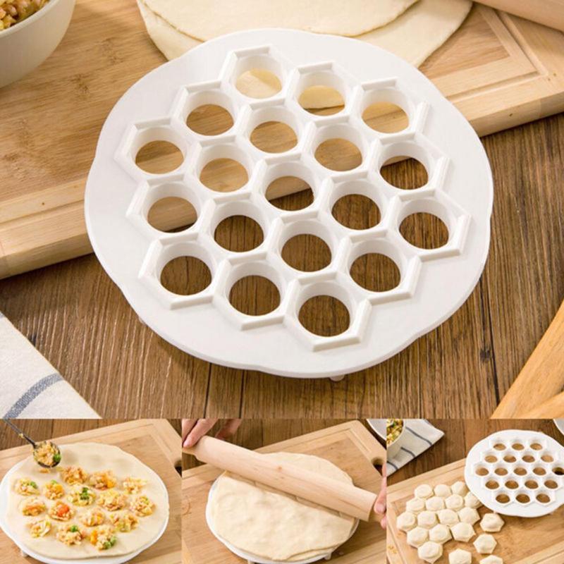 Presse à pâte à 19 trous, outils pour boulettes, 21x 2cm moules à boulettes blanches, fabricant de boulettes en plastique, outils de pâtisserie de cuisine pratiques