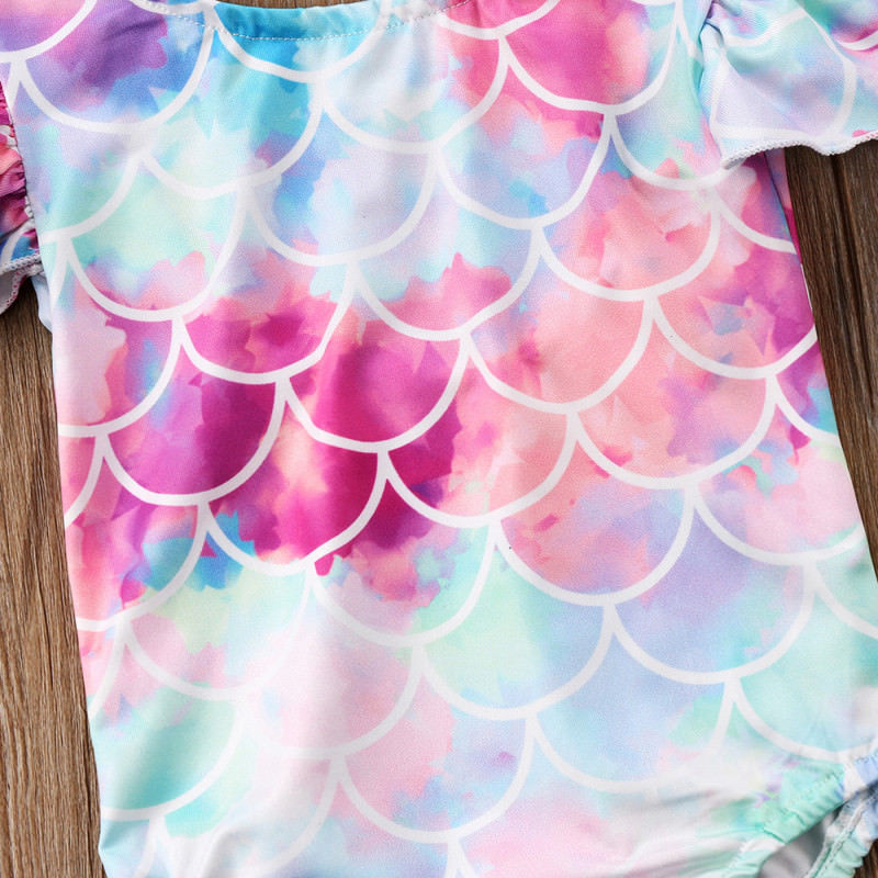Toddler Girl Swimsuits 6M-4Y Cute Toddler Kids Baby Girls Mermaid Swimsuit Bikini Beachwear Romper Summer