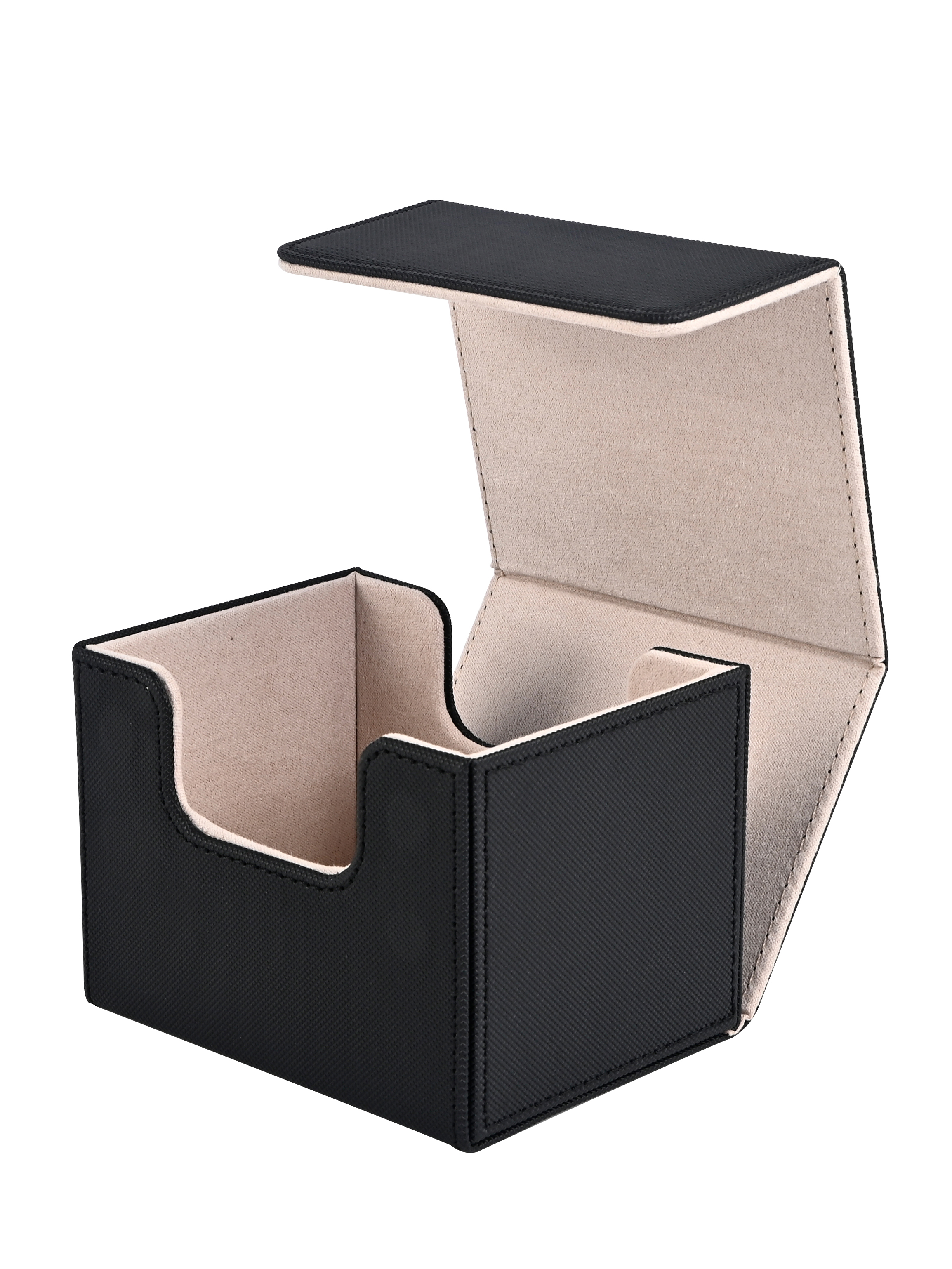Card Deck Box , Card Storage Box Fits 100 single Sleeved Cards, PU Leather Strong Magnet Card Deck Case for TCG Cards: Gold
