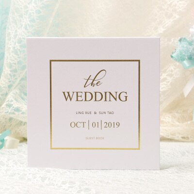 Forest 1pcs Booklet with acylic classmates Company party Lace anniversary Wedding guest friend signature book or as: White