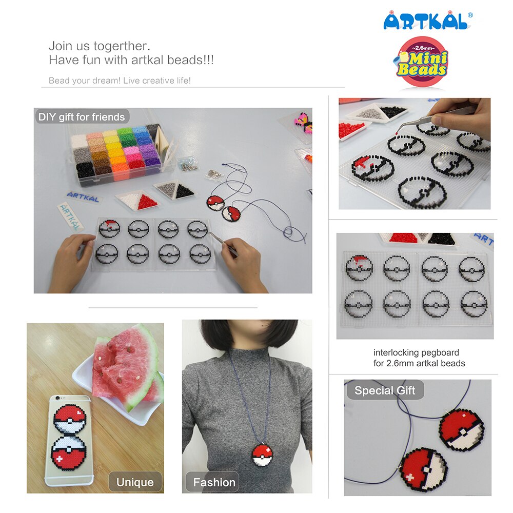 Artkal 2.6mm Pegboards Volledige Set Voor Mini Pixel Kralen Cartoon Patroon Diy Accessoire Educatief Speelgoed