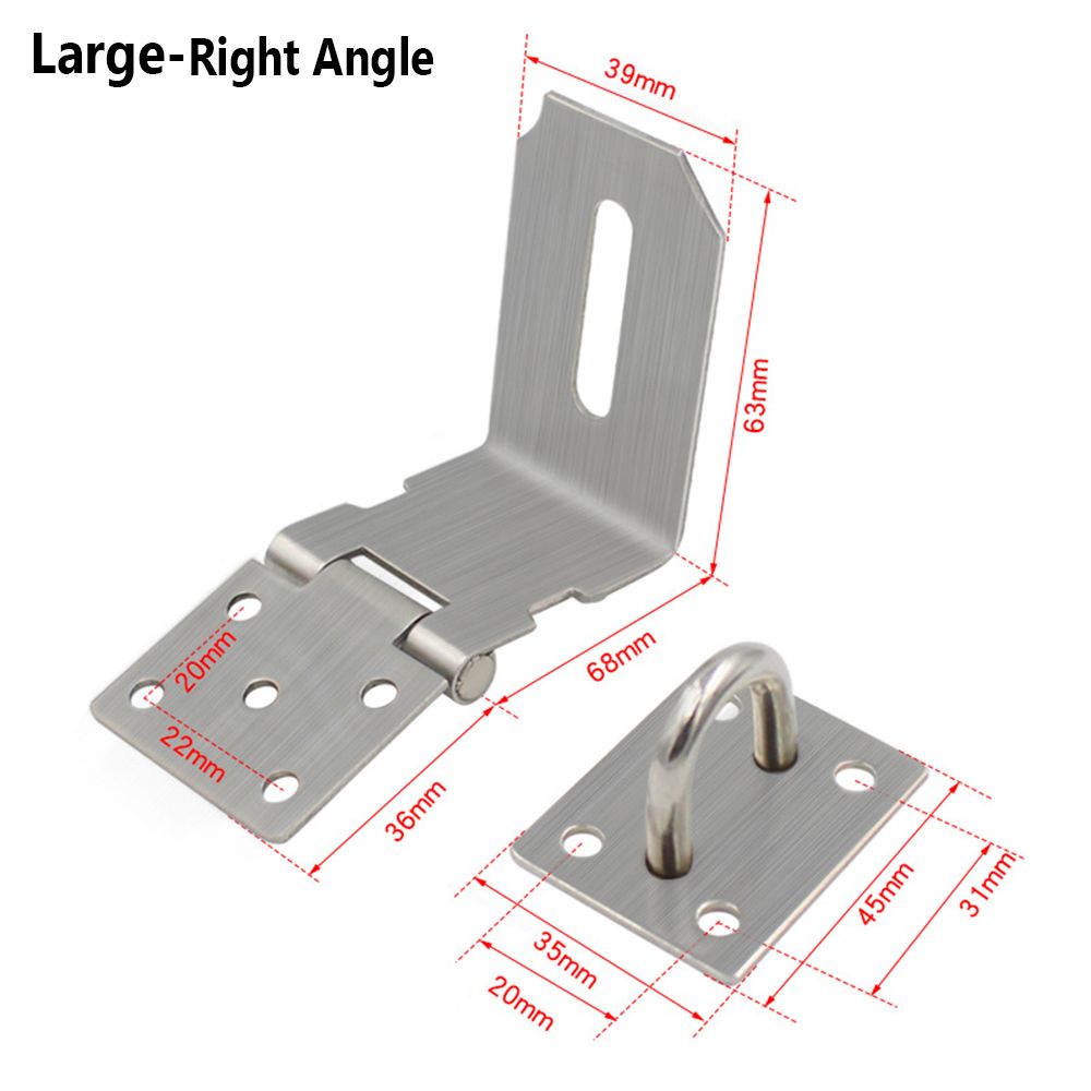 Hangslot Hasp Deur Sluiting Lock 90 Graden Haakse Schuur Gate Klink Huishoudelijke Anti-inbraak Bolt Deur Gesp Met montage Schroef: Rood
