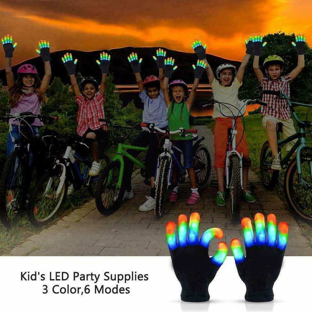 1 Paar Led Knippert Magische Handschoen Glow In The Dark Speelgoed Vinger Licht Party Novelty Speelgoed Up Toys Kid Voor kinderen Tip Volwassen Lig M6J0