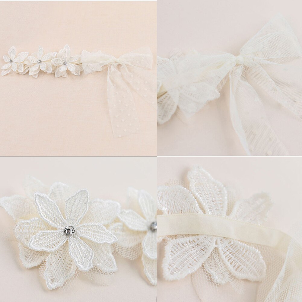 Neugeborenen Baby Mädchen Blume Haar Bänder Prinzessin Stirnband Weiß Floral Hochzeit Party Headwear