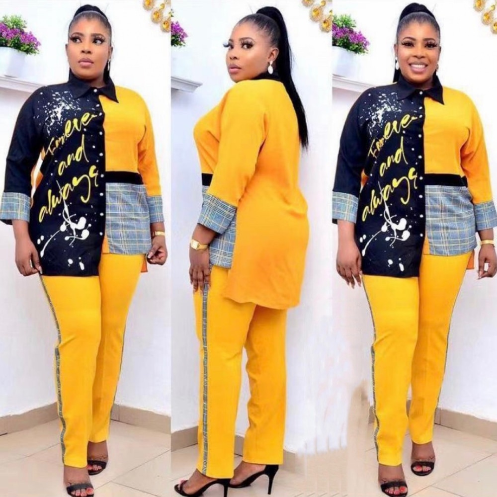 2 duas peças conjunto de roupas femininas africano verão moda áfrica terno topo e calças super elástico plus size ternos africanos para senhora