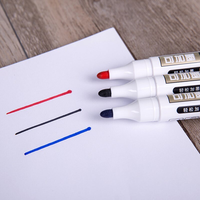 Deli 1Pcs Blauw/Blcak/Rood Markers Uitwisbare Kan Toevoegen Inkt Klaslokaal Whiteboard Marer Pen S507 Kantoor levert