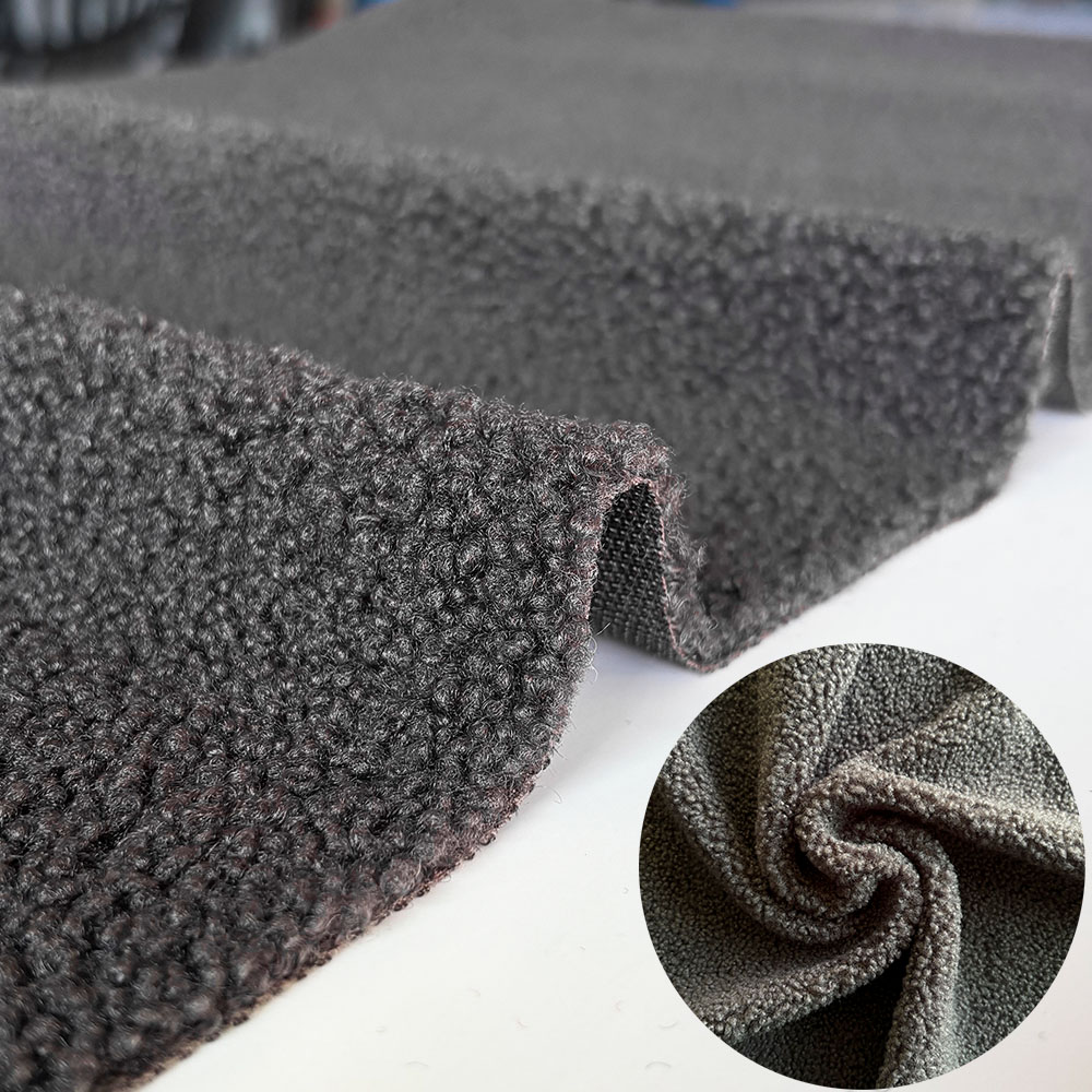 Tela de lana de cordero sintética gruesa y cálida, muñeco de peluche de lana Coral, forro de costura ligero elástico, accesorio de ropa, 160cm x 100cm: Gris oscuro