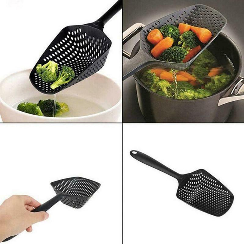 Cooking Shovels Food Strainer Scoop Nylon Spoon Drain Gadgets Large Colander Soup Filter Household Kitchen Accessories