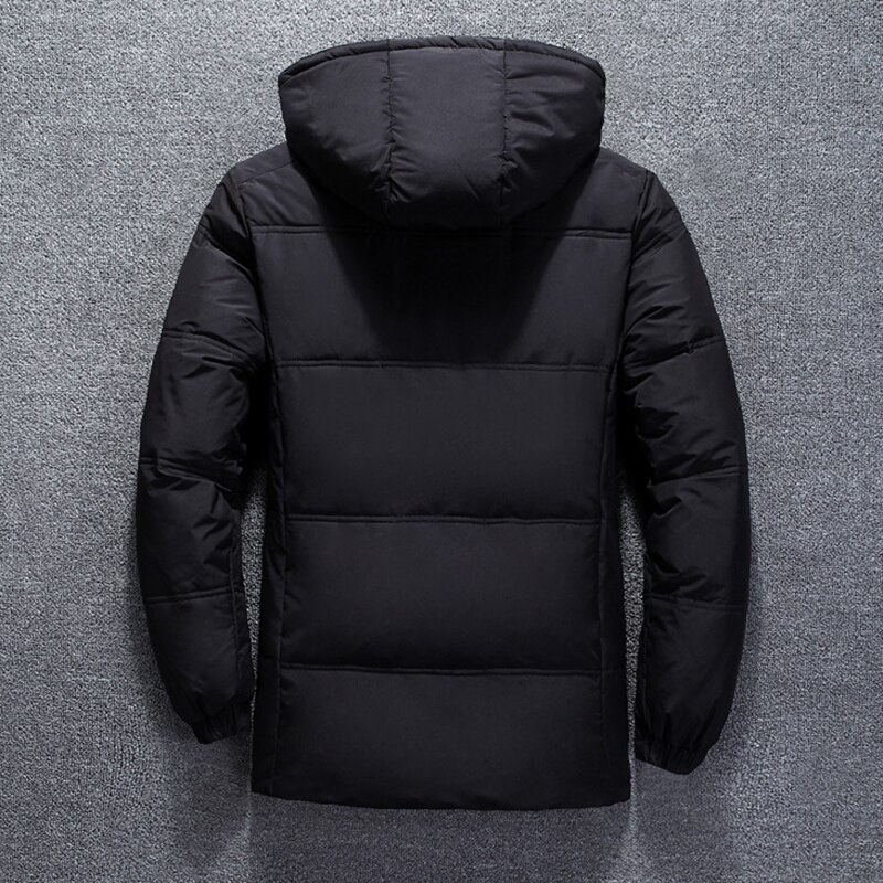 Veste d'hiver hommes Parka manteau décontracté automne col montant bouffant épais chapeau blanc canard manteaux mâle hommes hiver doudoune