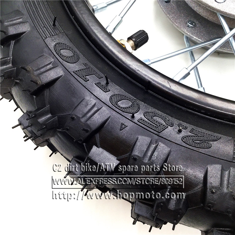 Rear 10 inch Black Steel Wheel 2.50-10 Tyres 28 Spoke Rims Drum Brake hub for CRF50 dirt pit bike motocross off road motorcycle