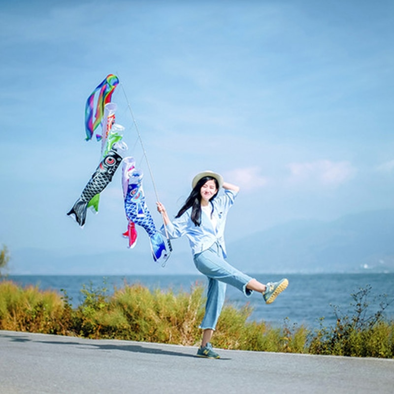 55cm 70cm 100cm 150cm Koi Nobori Carp Wind Socks Koinobori Colorful Fish Flag Hanging Wall Decor