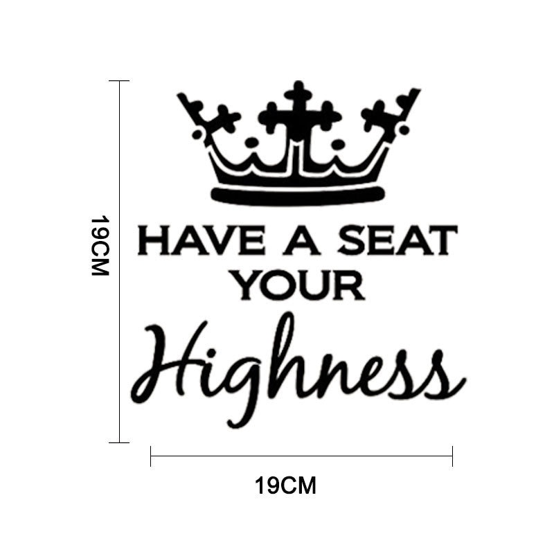 Funny Interesting Highness Toilet Wall Stickers Bathroom House Decoration Accessories Removable Home Decor Wallpaper