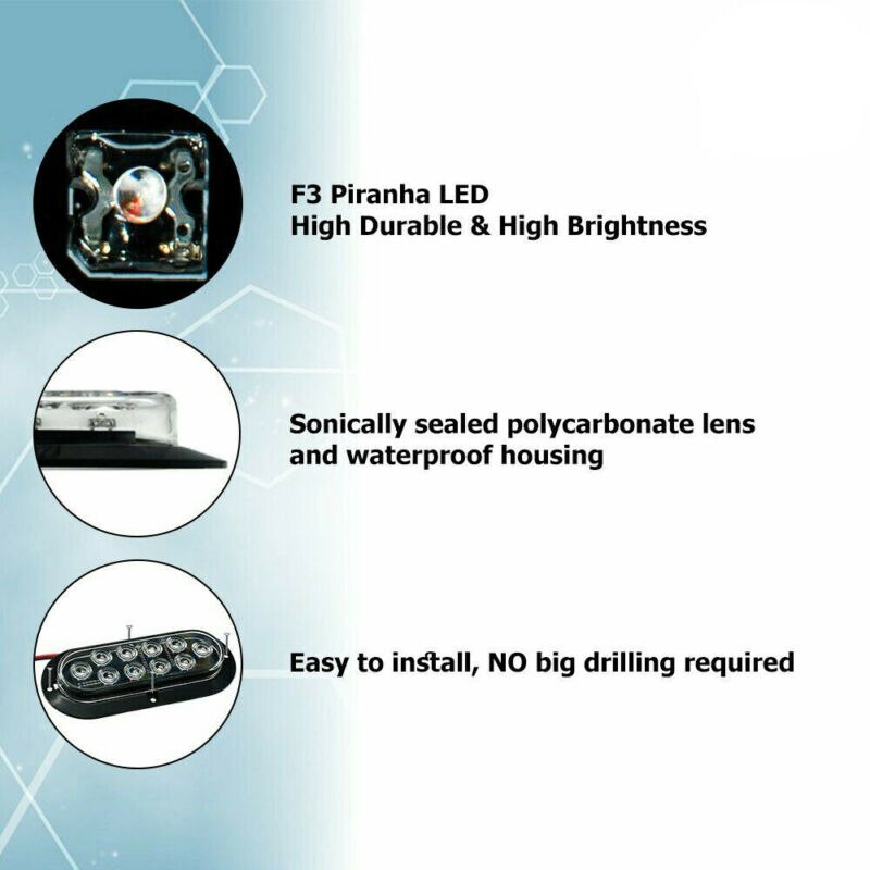 12V Reverse Light Reverse Light 10 LED White 6 inch Tail Lights Backup