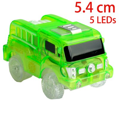 5 LEDs 5.4cm Magic Electronics LED Car Toys With Flashing Lights Educational Toys For Kids Birthday Xmas Play With Tracks: White