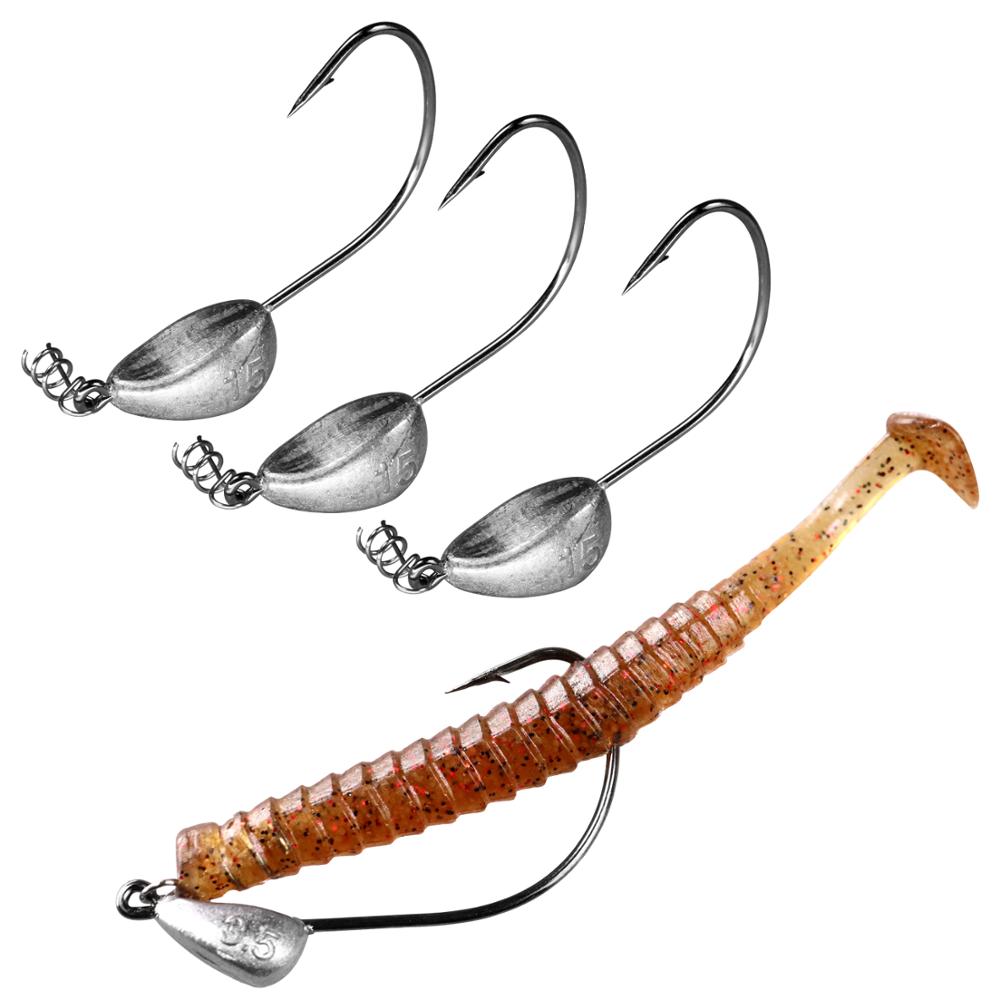 5 stücke Blei Jig Kopf Angelhaken 3,5g 5g 7g 10g 15g 18g 21g Schraube Jig Haken Angelgerät Jigköpfe Angelhaken Mit Spirale Schraube