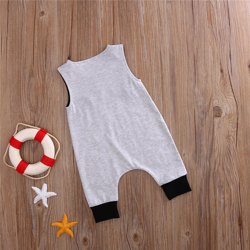 Top Baby Kids Jongen Meisje Baby Mouwloze Romper Jumpsuit Katoen Kleding Outfit Set 0-24 M