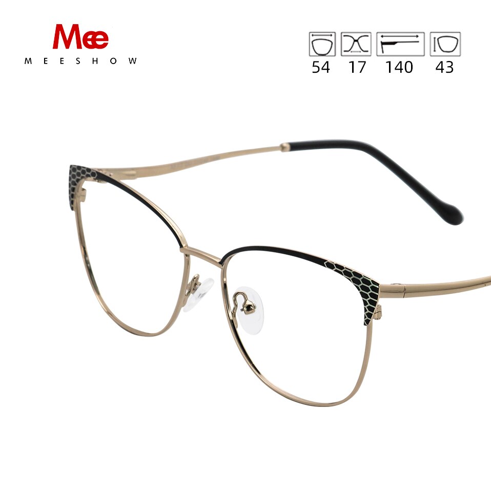 Meeshow Women's glasses frame Ladies Trending Eyewear Square INS Myopia Prescription glasses Optical Eye glasses 6930: BLACK