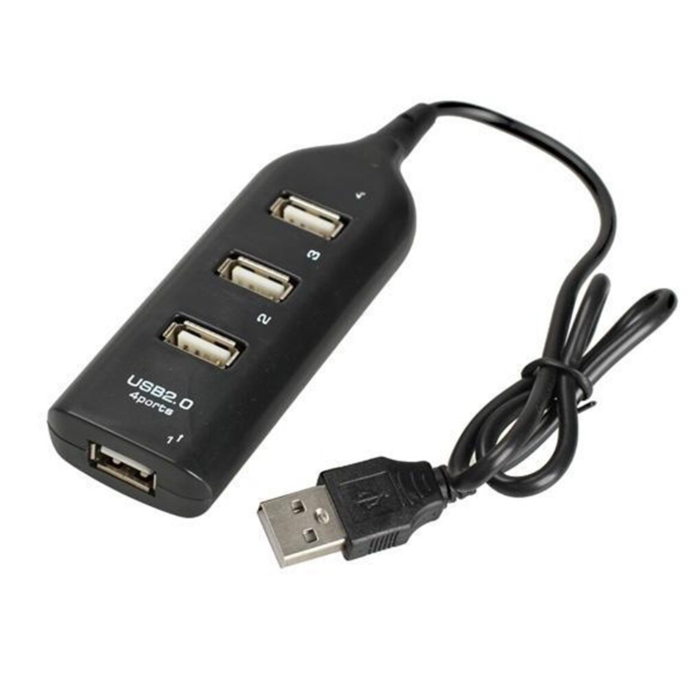 4 porte usb 2.0 hub plug expander adapter med kabel opladning koncentrator computer bærbar tilbehør