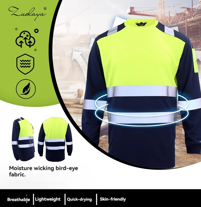 Hochsichtbare Sicherheitshemden, reflektierende Langarmshirts mit reflektierenden Streifen, Darm sichtbare Sicherheitshemden, Arbeitskleidung, Darm sichtbare Arbeitskleidung