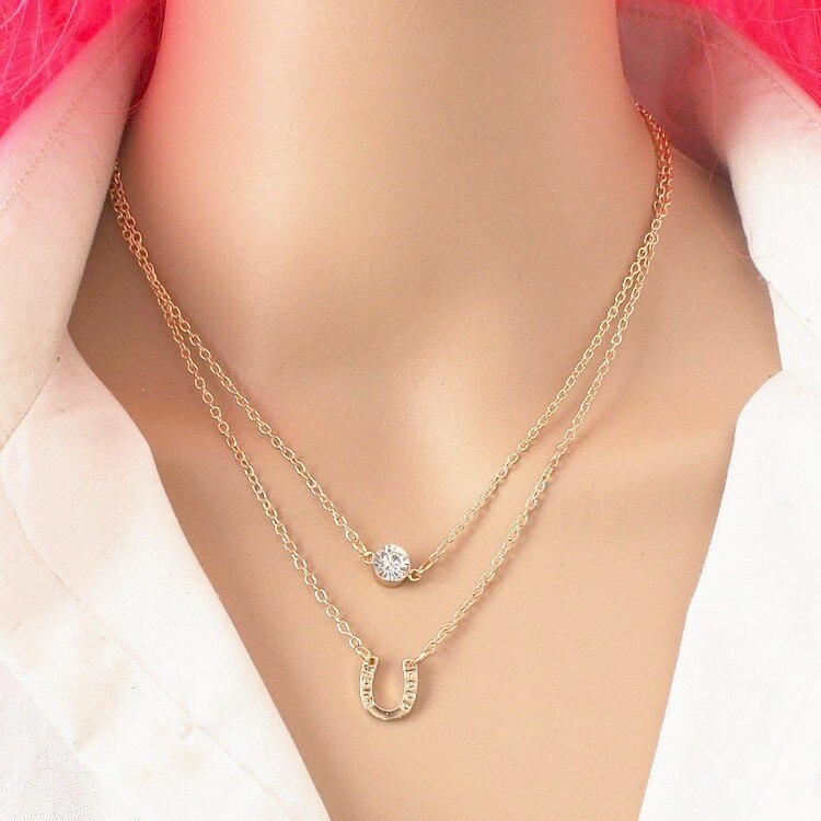 Diversiteit Vintage Multilayer Ketting Vrouwen Goud Kleur Kralen Moon Star Hoorn Crescent Power Kettingen Sieraden