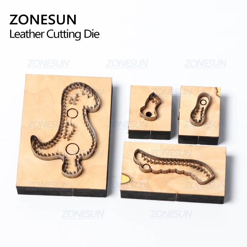 ZONESUN Custom Dinosaur Leather Key Chain Die Cuts For Handmade Key Ring DIY Hang Decoration Cutting Clicker Die Steel Rule Die