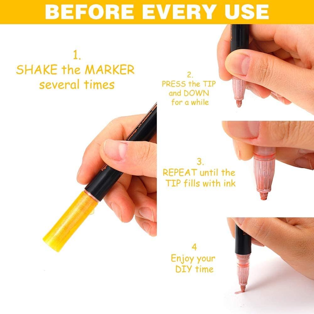 12pcs Double Lines Contour Color Art Pen Markers P... – Grandado