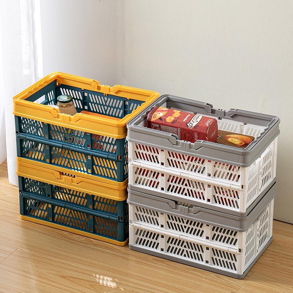 Foldable Plastic Storage Shopping Basket Crate for Caravan Motorhome Camping