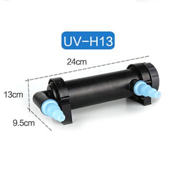 JEBO Aquarium UV Sterilizer Lamp Pond Fish Tank UV Kill Algae Ultraviolet Filter Clarifier Water Cleaner AC220-240V 5W-36W: 13W