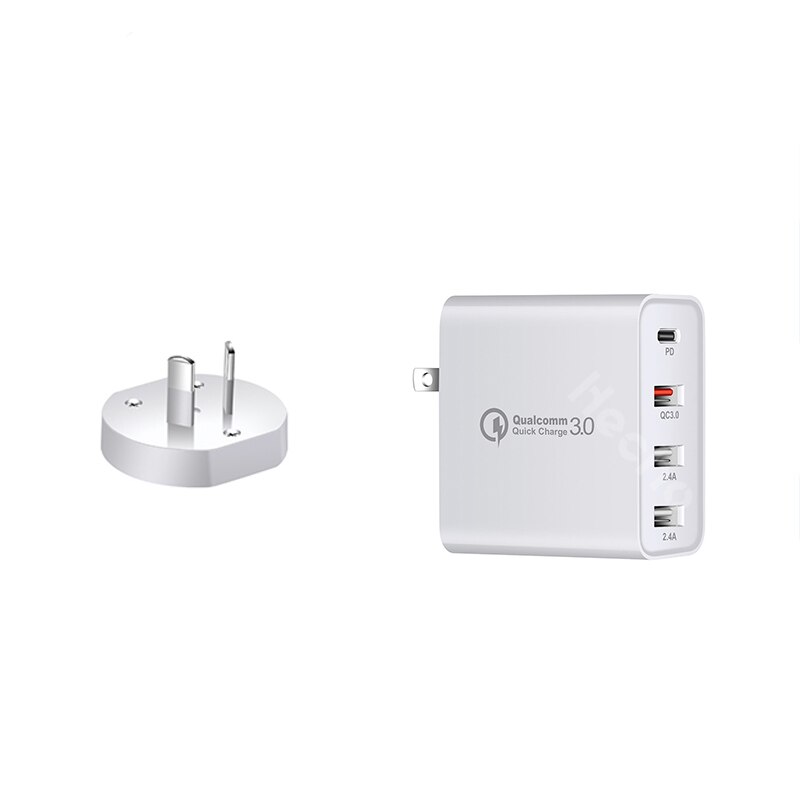 48W Quick Charger USB Type C PD Charger For iPhone 11 iPad Pro QC 3.0 Fast Charging for Samsung Wall US EU AU UK Plug Adapter: White / AU