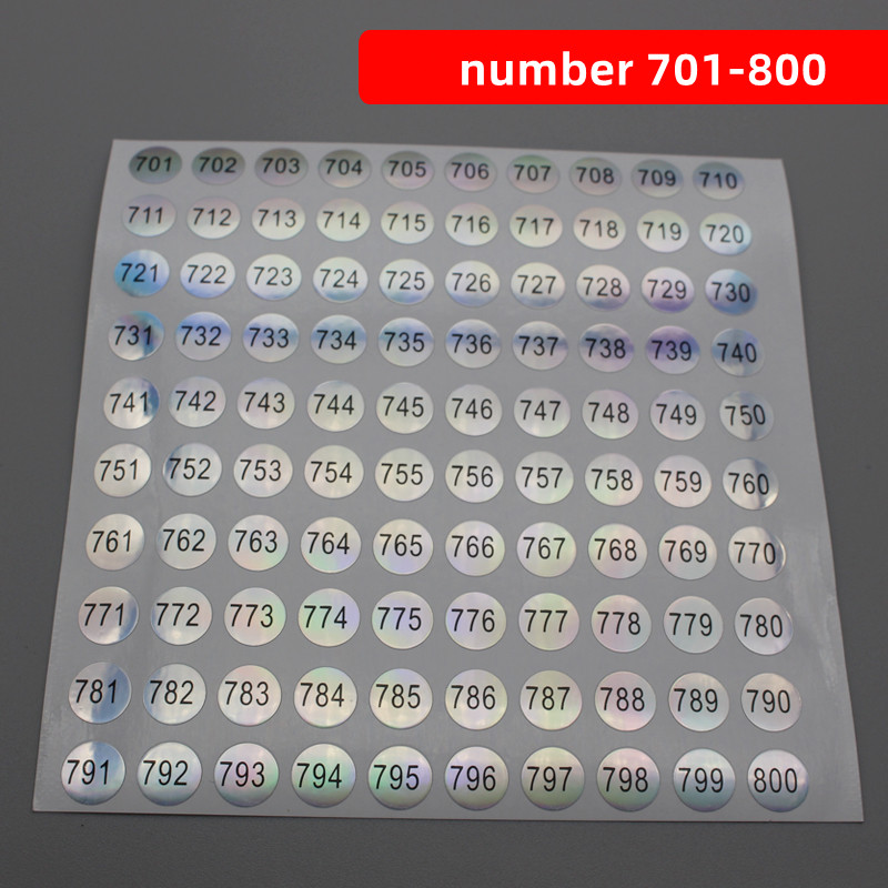 1-1000 nummer klistermärke etikett för nagellack färg gel lack märkning numrering manikyr verktyg: Nummer 701-800