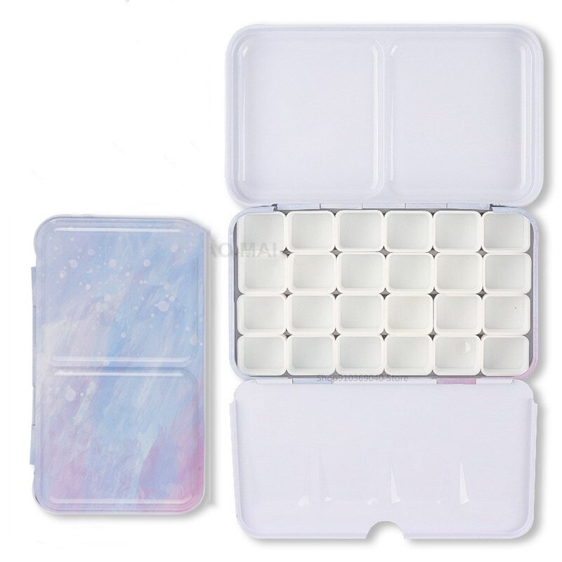 Portable Watercolor Paint Metal Empty Box Palette With 24 Grids Watercolor Paint Storage Tools Painting Art Supplies: Color 9as picture