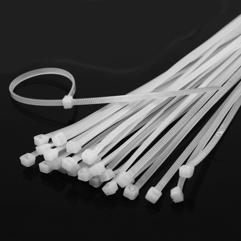 Vaste Plastic Nylon Zelfsluitende Binding Riem Wit Plastic Zelfborgende Nylon Kabelbinder Seal Plastic Gesp Band lijn