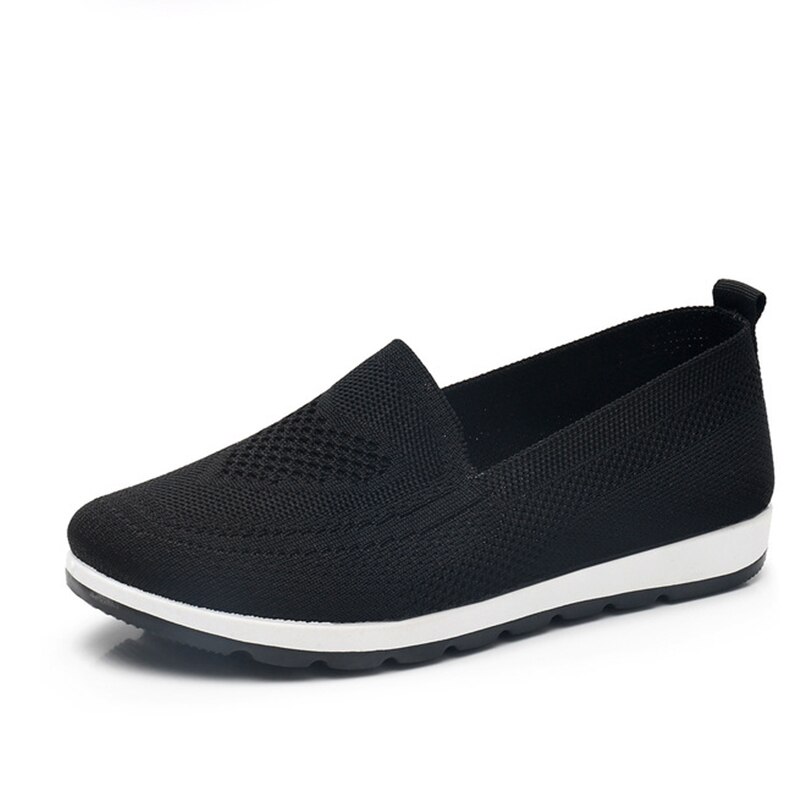 Vrouwen Schoenen Casual Sneakers Dames Gebreide Mesh Ademend Slip Gevulkaniseerd Schoenen Sok Herfst Platform Mode Vrouwelijke Wandelschoenen: Black / 36