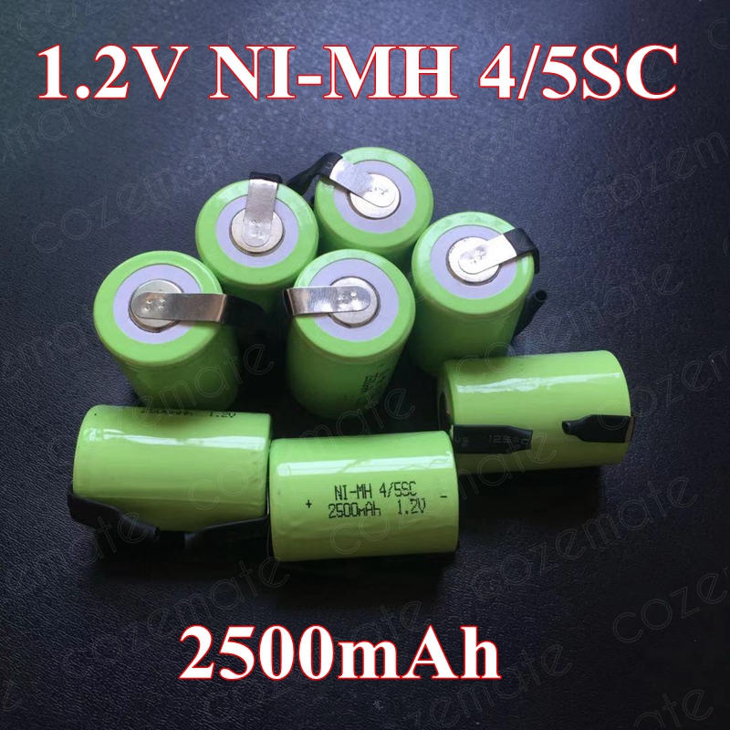 8pcs 1.2v 2500mah 4/5 Subc Sub C Sc Nimh Rechargeable Batteries Sub C 4/5 1.2v Battery Ni-mh Bateria Recargable 4/5sc for 9.6v