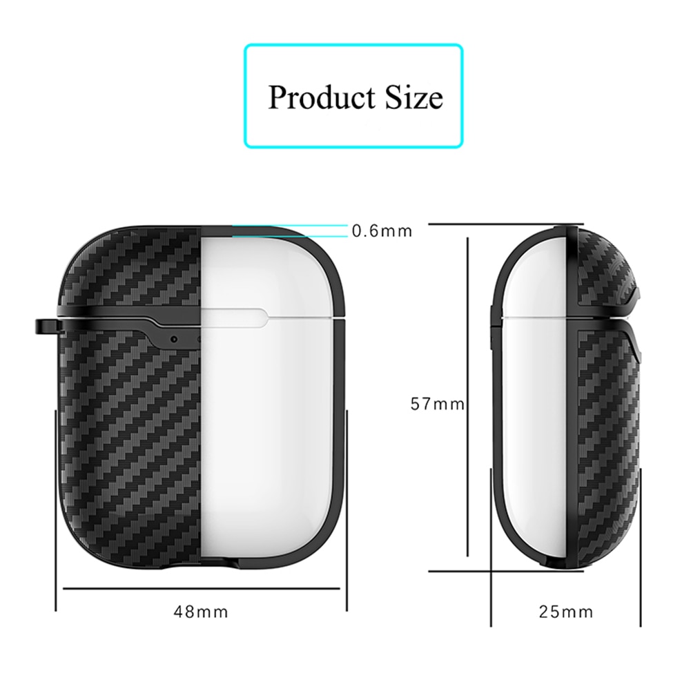 Funda protectora de fibra de carbono a prueba de polvo para AirPods 1/2, auricular Bluetooth