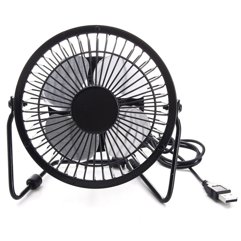 4 Inch Cooling Ventilation Fan USB Solar Powered Panel Iron Fan For Home Office Outdoor Traveling Fishing