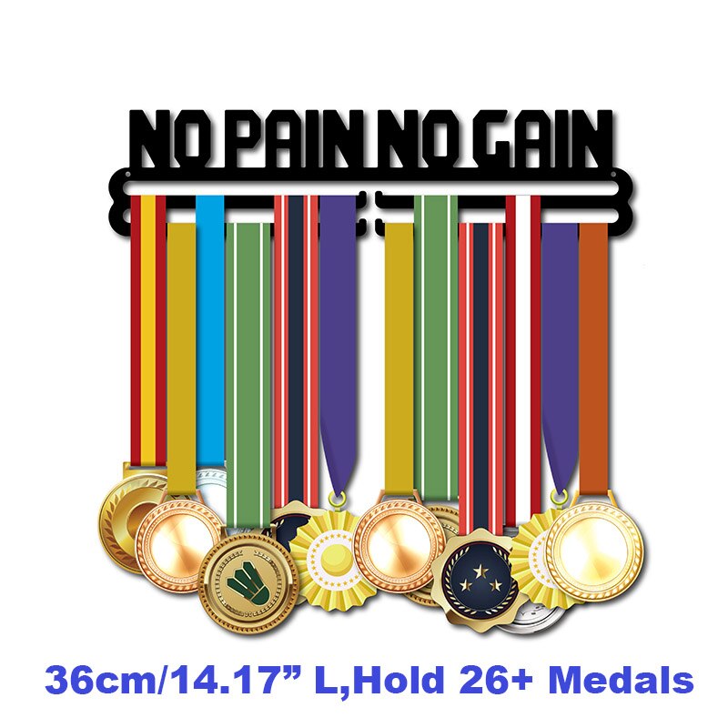 Ddjoph medalje bøjle sport medalje holder bøjle til medaljer rummer 20+  medaljer: Ingen smerte ingen gevinst