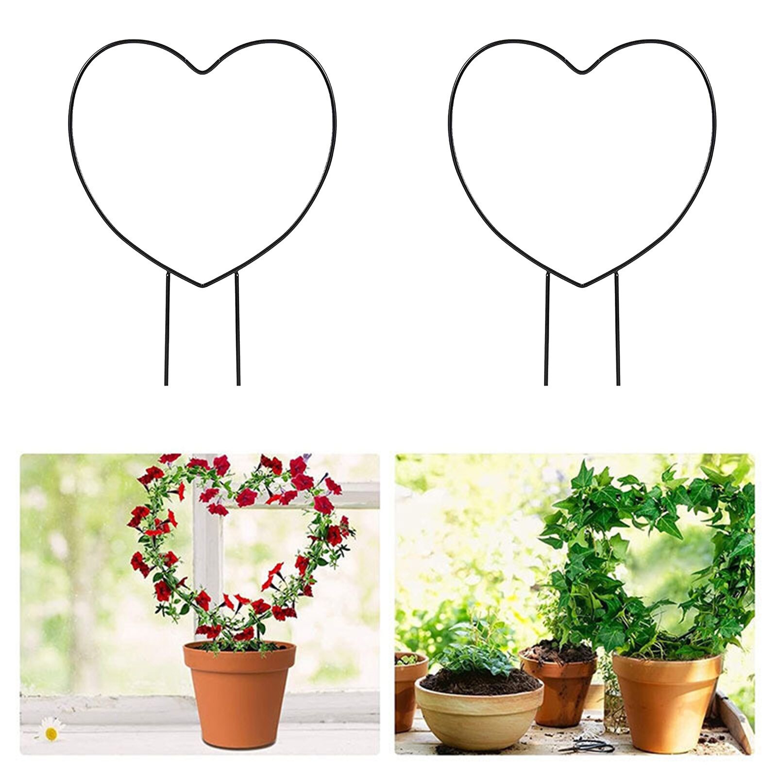 Plant Heart-shaped Bracket Climbing Plant Garden Taid Retro Potted Plant Rustproof Round Поддержка Растений