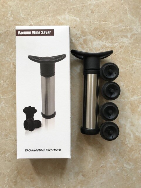 Vakuum Wein Pumpe Flasche Korken Stopper Flasche Kappe Stopper Edelstahl Heimat Küche Trauben Gespeichert Frische Werkzeuge: Pumpe mit 4 Stopper