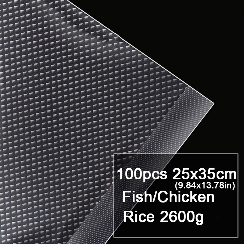 100pcs Kitchen Food Vacuum Sealer Bag Sous Vide Food Saver Storage Vacuum Packaging Bags Kitchen Accessories BPA-Free: 100pcs 25x35cm