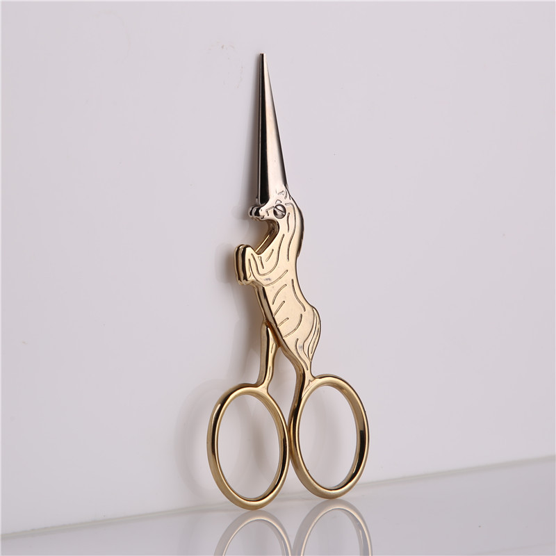 Forbici da cucito per modellismo zodiacale cinese forbici da ricamo Vintage ▾ strumenti per cucire forbici decorativo dorate in acciaio inossidabile: cavallo