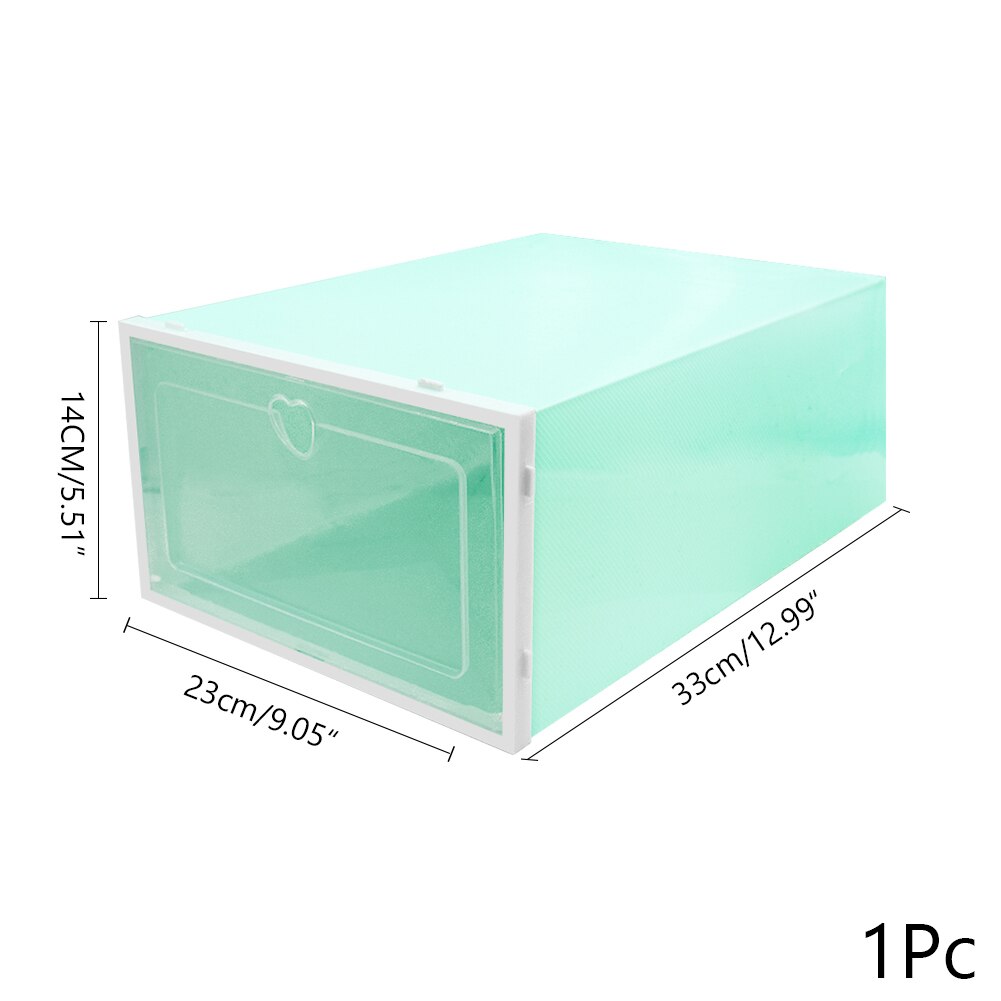 1Pc Opvouwbare Clear Schoenen Opbergdoos Schoenendoos Lade Organizer Huishoudelijke Diy Schoenendoos Lade Divider Thuis Opslag Stapelen: 33x23x14cm green